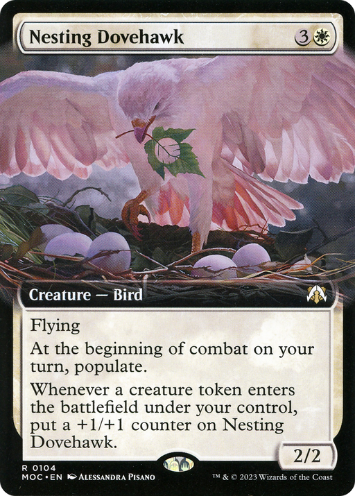 Nesting Dovehawk (MOC-104) [March of the Machine Commander] (Extended Art) Foil MTG Single Wizards of the Coast