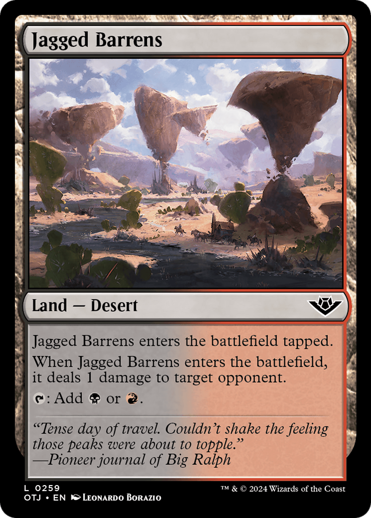 Jagged Barrens (OTJ-259) [Outlaws of Thunder Junction] MTG Single Wizards of the Coast