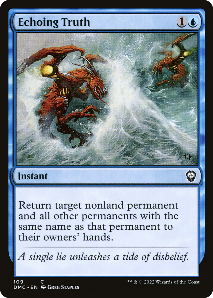 Echoing Truth (DMC-109) [Dominaria United Commander] MTG Single Wizards of the Coast