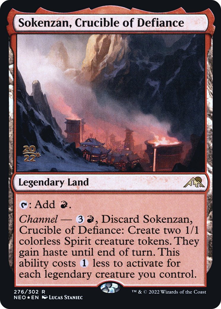 Sokenzan, Crucible of Defiance (PRE-276) [Kamigawa: Neon Dynasty Promos] Foil MTG Single Wizards of the Coast