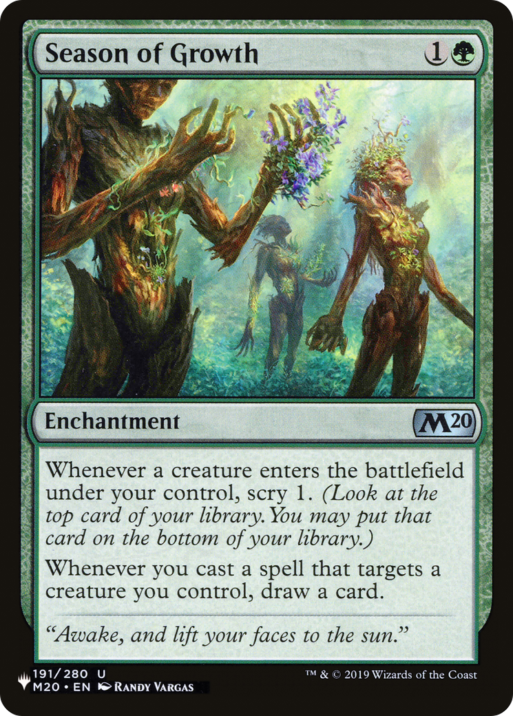 Season of Growth (LIST-M20-191) [Mystery Booster] The List MTG Single Wizards of the Coast