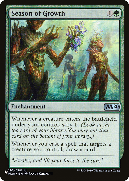 Season of Growth (LIST-M20-191) [Mystery Booster] The List MTG Single Wizards of the Coast