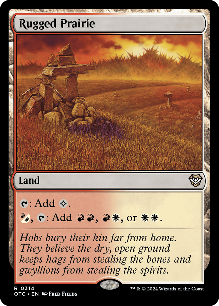 Rugged Prairie (OTC-314) [Outlaws of Thunder Junction Commander] MTG Single Wizards of the Coast