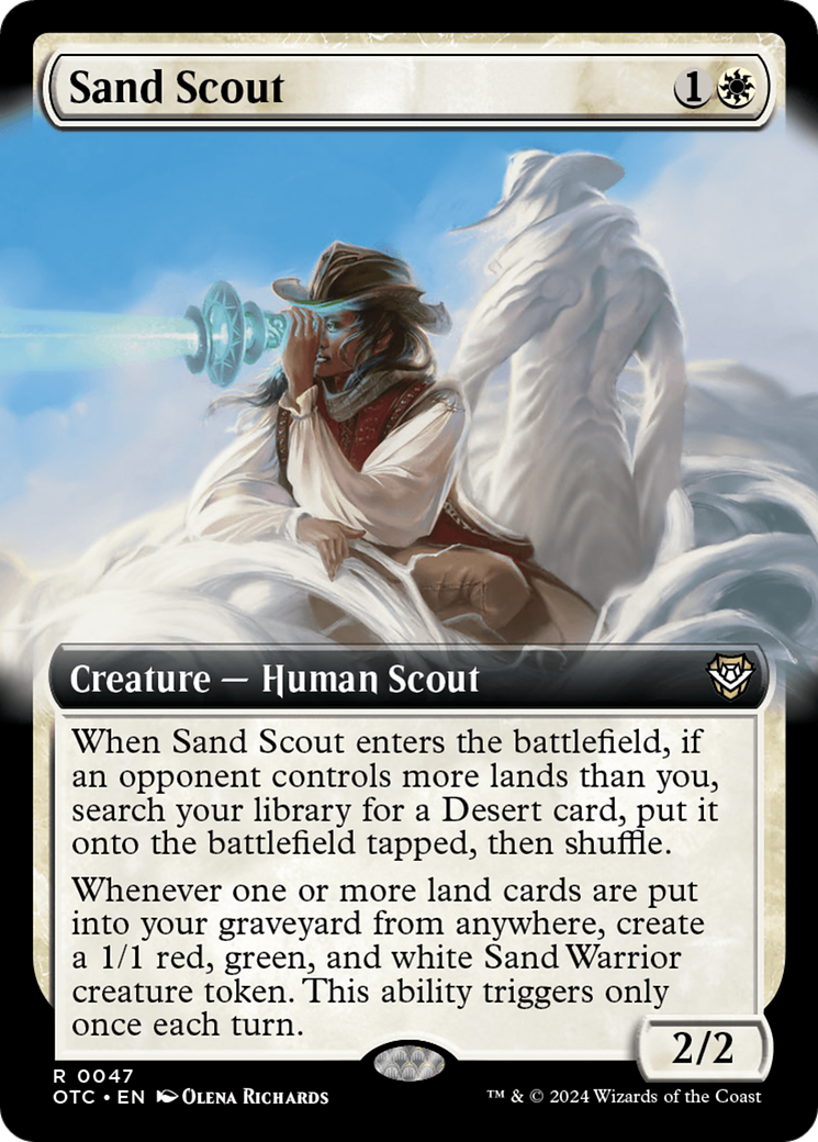 Sand Scout (OTC-047) [Outlaws of Thunder Junction Commander] (Extended Art) MTG Single Wizards of the Coast