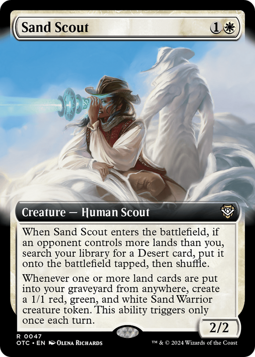 Sand Scout (OTC-047) [Outlaws of Thunder Junction Commander] (Extended Art) MTG Single Wizards of the Coast