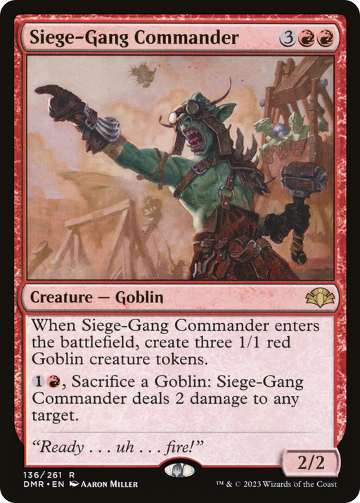 Siege-Gang Commander (DMR-136) [Dominaria Remastered] MTG Single Wizards of the Coast