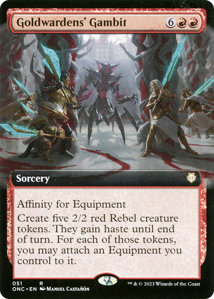 Goldwardens' Gambit (ONC-051) [Phyrexia: All Will Be One Commander] (Extended Art) MTG Single Wizards of the Coast