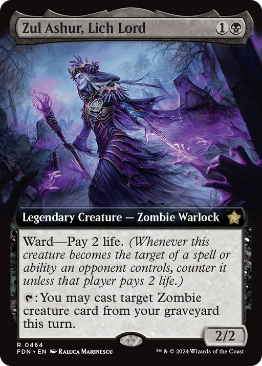 Zul Ashur, Lich Lord (FDN-464) [Foundations] (Extended Art) Foil MTG Single Wizards of the Coast
