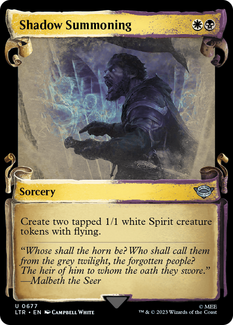 Shadow Summoning (Showcase Scrolls) (LTR-677) [The Lord of the Rings: Tales of Middle-earth] (Showcase) Foil MTG Single Wizards of the Coast