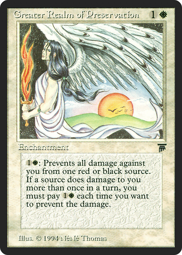 Greater Realm of Preservation (LEG-018) [Oldschool] Legends MTG Single Wizards of the Coast