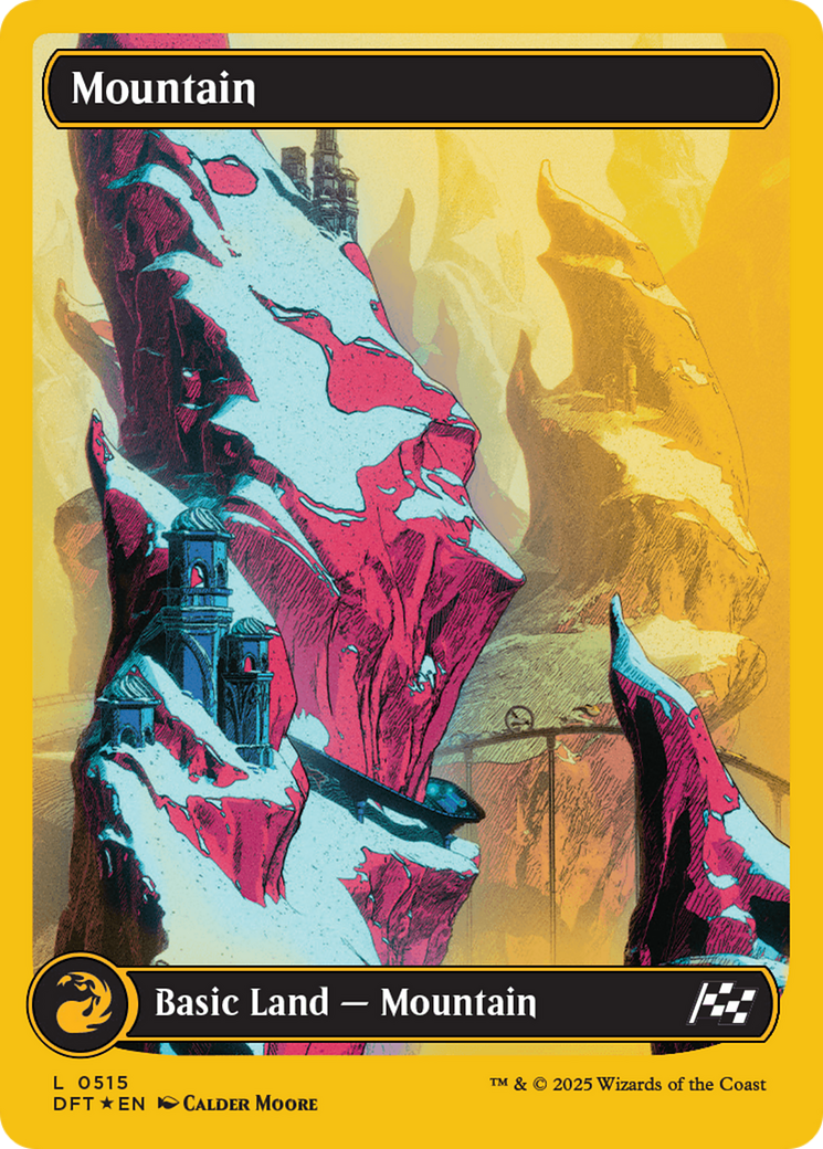 Mountain (0515) (First-Place Foil) (DFT-515) [Aetherdrift] Foil MTG Single Wizards of the Coast