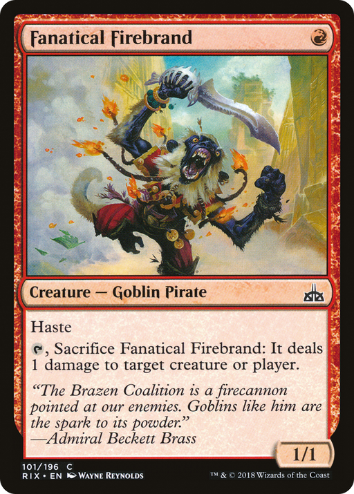 Fanatical Firebrand (RIX-101) [Rivals of Ixalan] Foil MTG Single Wizards of the Coast