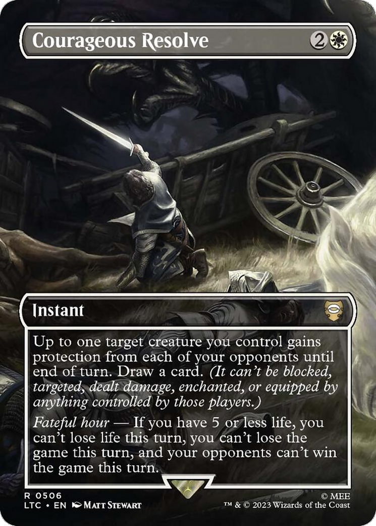 Courageous Resolve (LTC-506) [Tales of Middle-earth Commander] (Borderless) Foil MTG Single Wizards of the Coast