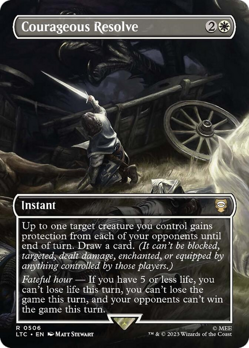 Courageous Resolve (LTC-506) [Tales of Middle-earth Commander] (Borderless) Foil MTG Single Wizards of the Coast