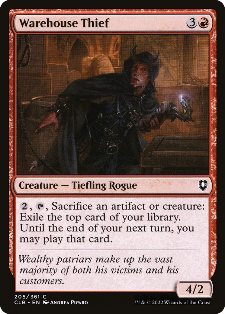 Warehouse Thief (CLB-205) [Commander Legends: Battle for Baldur's Gate] MTG Single Wizards of the Coast