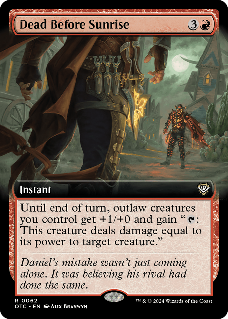 Dead Before Sunrise (OTC-062) [Outlaws of Thunder Junction Commander] (Extended Art) MTG Single Wizards of the Coast