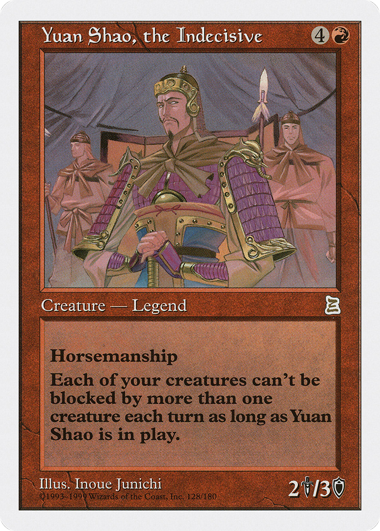 Yuan Shao, the Indecisive (PTK-128) [Oldschool] Portal Three Kingdoms MTG Single Wizards of the Coast