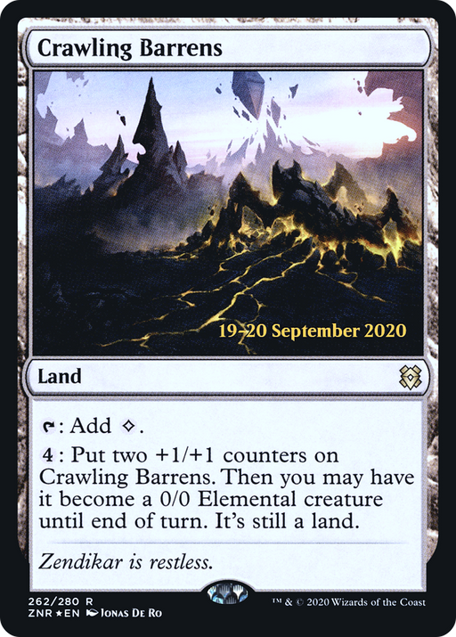 Crawling Barrens (PRE-262) [Zendikar Rising Promos] Foil MTG Single Wizards of the Coast