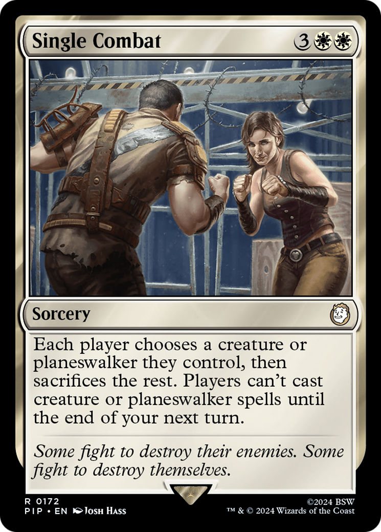 Single Combat (PIP-172) [Fallout] Foil MTG Single Wizards of the Coast