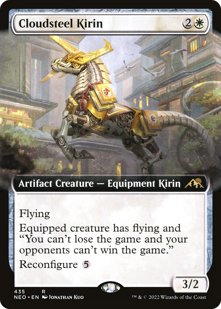 Cloudsteel Kirin (NEO-435) [Kamigawa: Neon Dynasty] (Extended Art) Foil MTG Single Wizards of the Coast