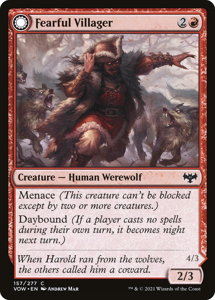 Fearful Villager (VOW-157) [Innistrad: Crimson Vow] MTG Single Wizards of the Coast
