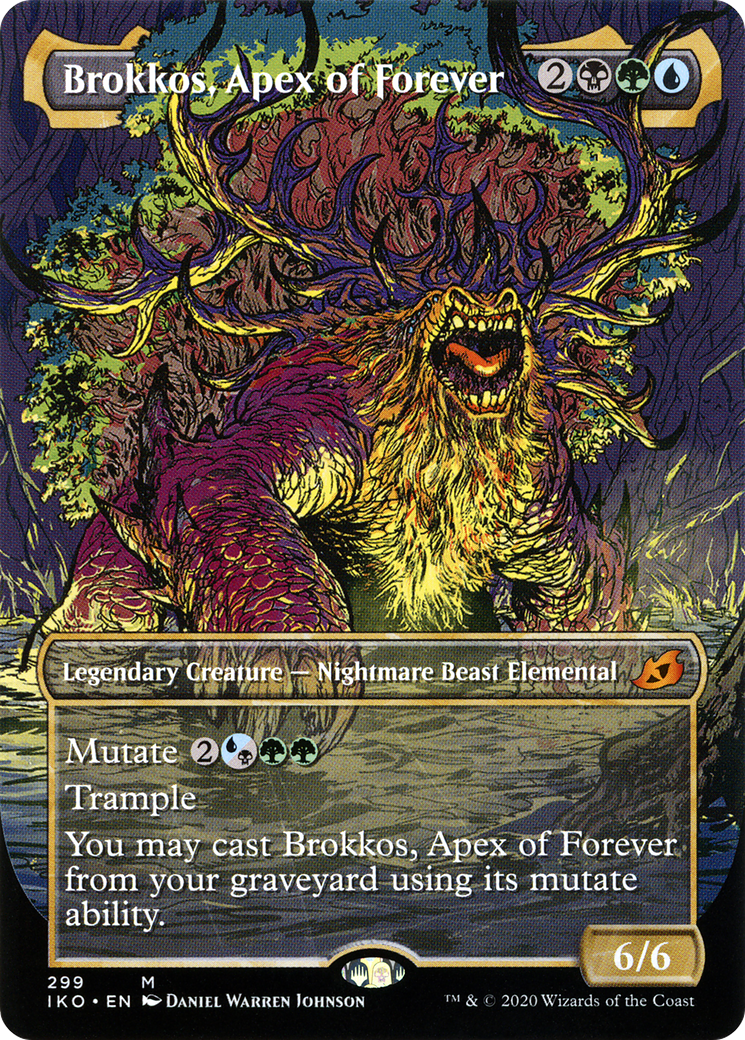 Brokkos, Apex of Forever (IKO-299) [Ikoria: Lair of Behemoths] (Showcase) (Borderless) Foil MTG Single Wizards of the Coast