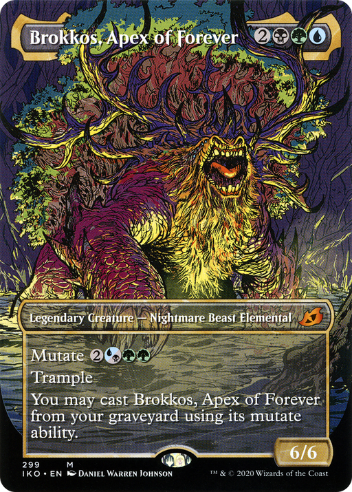 Brokkos, Apex of Forever (IKO-299) [Ikoria: Lair of Behemoths] (Showcase) (Borderless) MTG Single Wizards of the Coast