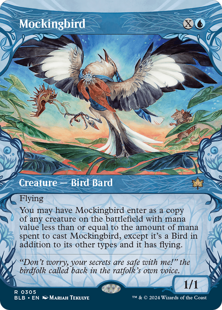 Mockingbird (BLB-305) [Bloomburrow] (Showcase) (Borderless) MTG Single Wizards of the Coast