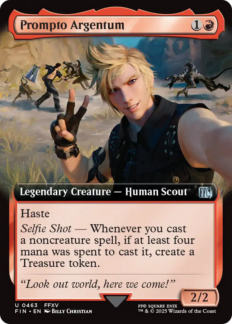 Prompto Argentum (FIN-463) [FINAL FANTASY] (Extended Art) Foil MTG Single Wizards of the Coast