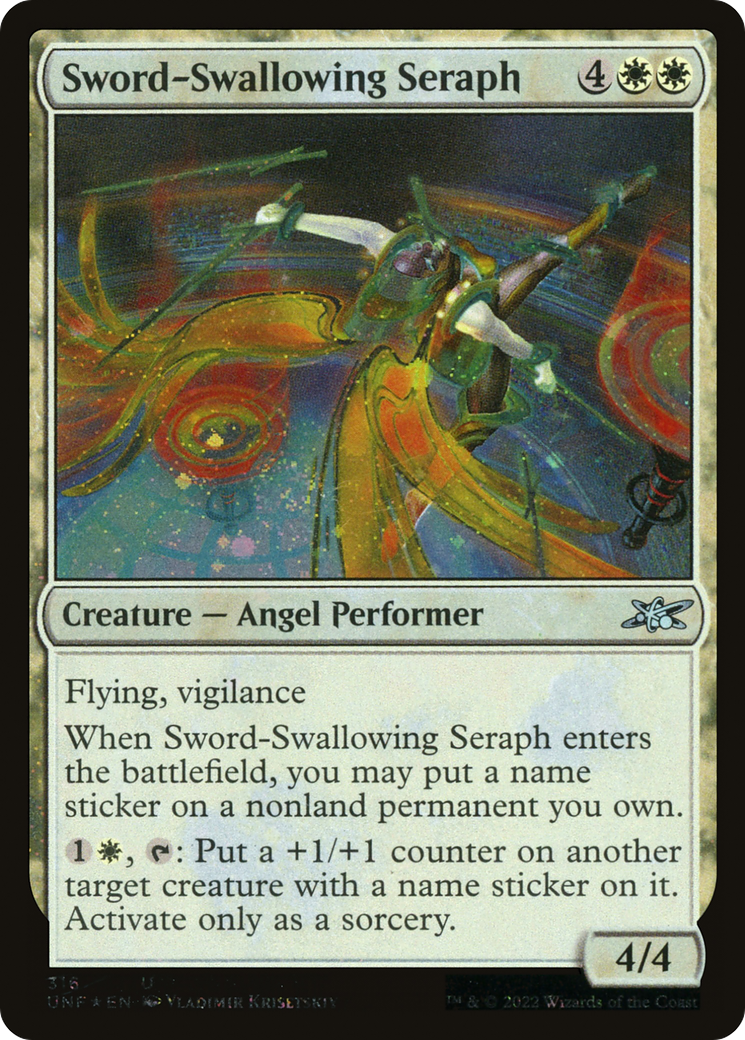 Sword-Swallowing Seraph (Galaxy Foil) (UNF-316) [Unfinity] Foil MTG Single Wizards of the Coast