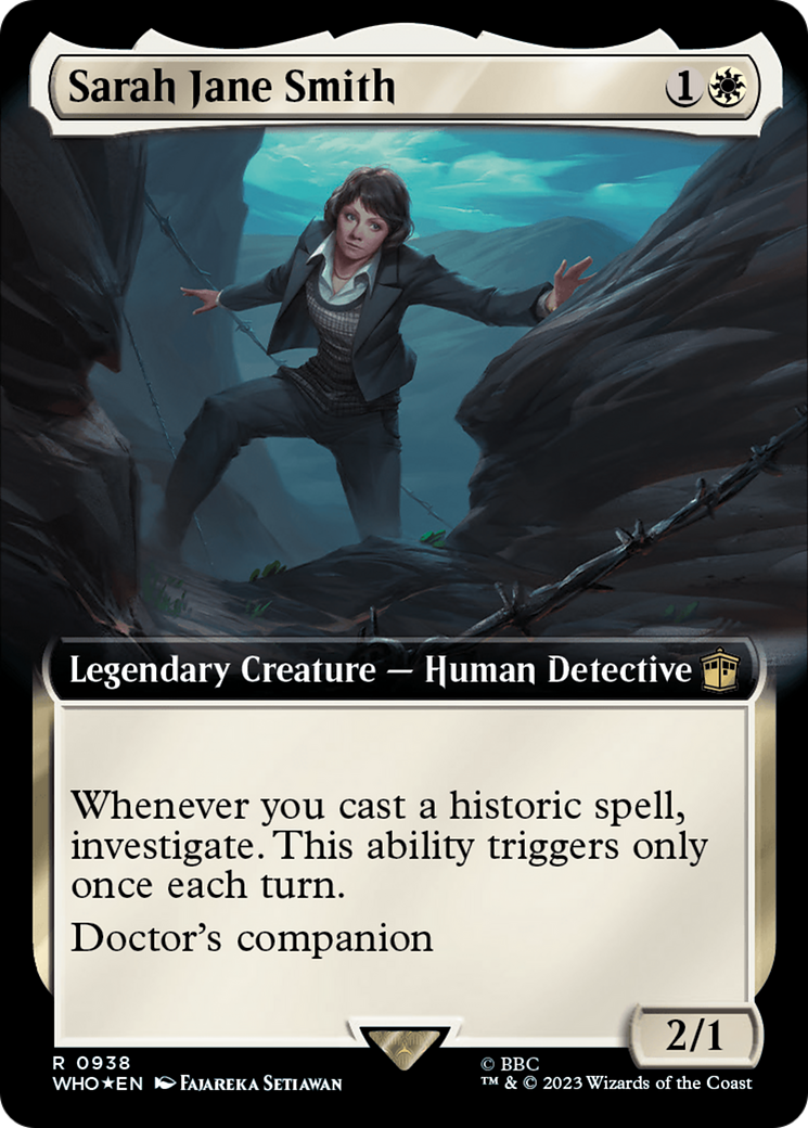Sarah Jane Smith (Surge Foil) (WHO-938) [Doctor Who] (Extended Art) Foil MTG Single Wizards of the Coast