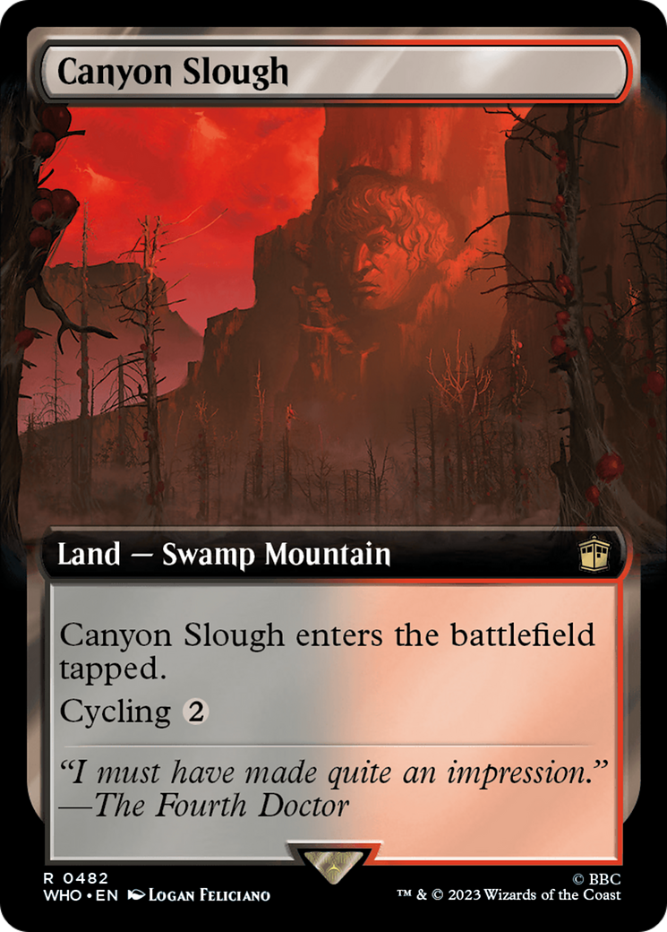 Canyon Slough (WHO-482) [Doctor Who] (Extended Art) Foil MTG Single Wizards of the Coast