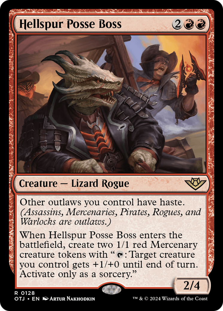 Hellspur Posse Boss (OTJ-128) [Outlaws of Thunder Junction] Foil MTG Single Wizards of the Coast