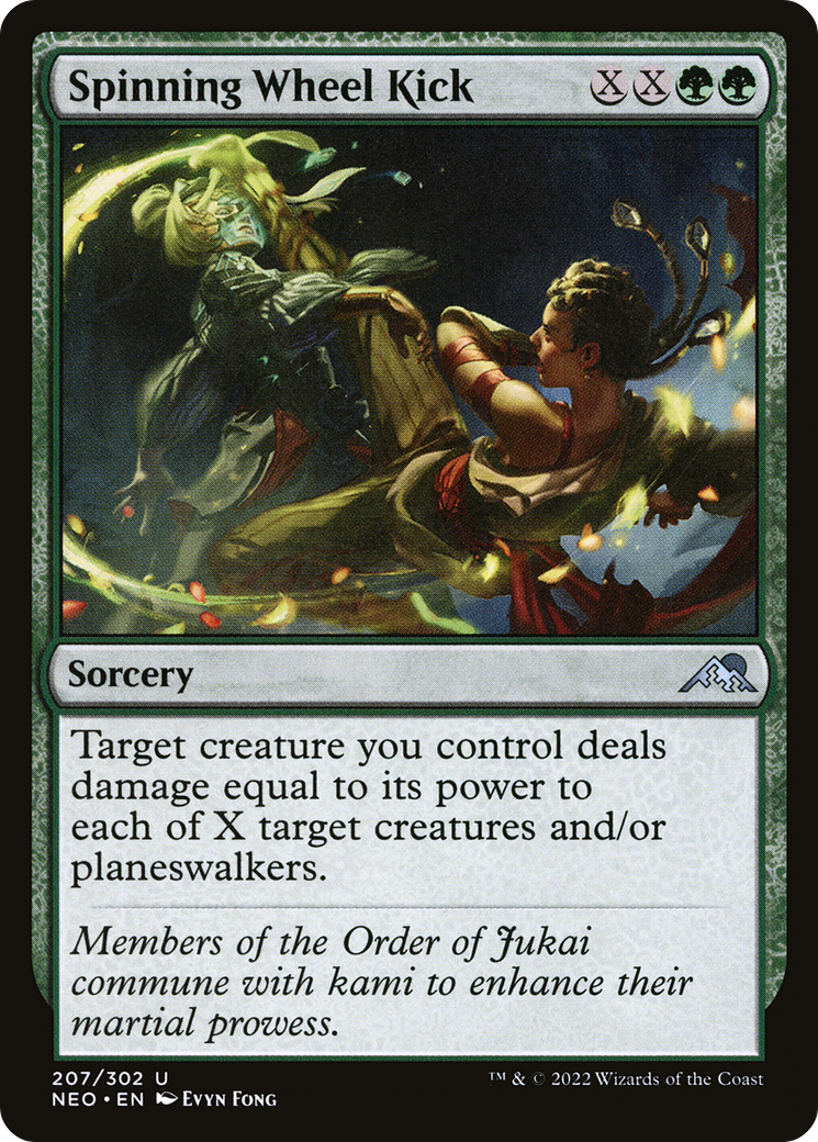 Spinning Wheel Kick (NEO-207) [Kamigawa: Neon Dynasty] Foil MTG Single Wizards of the Coast