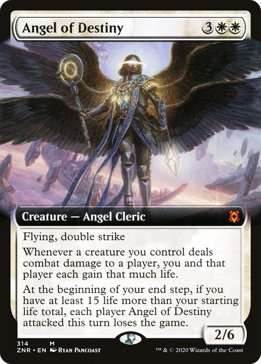 Angel of Destiny (ZNR-314) [Zendikar Rising] (Extended Art) Foil MTG Single Wizards of the Coast