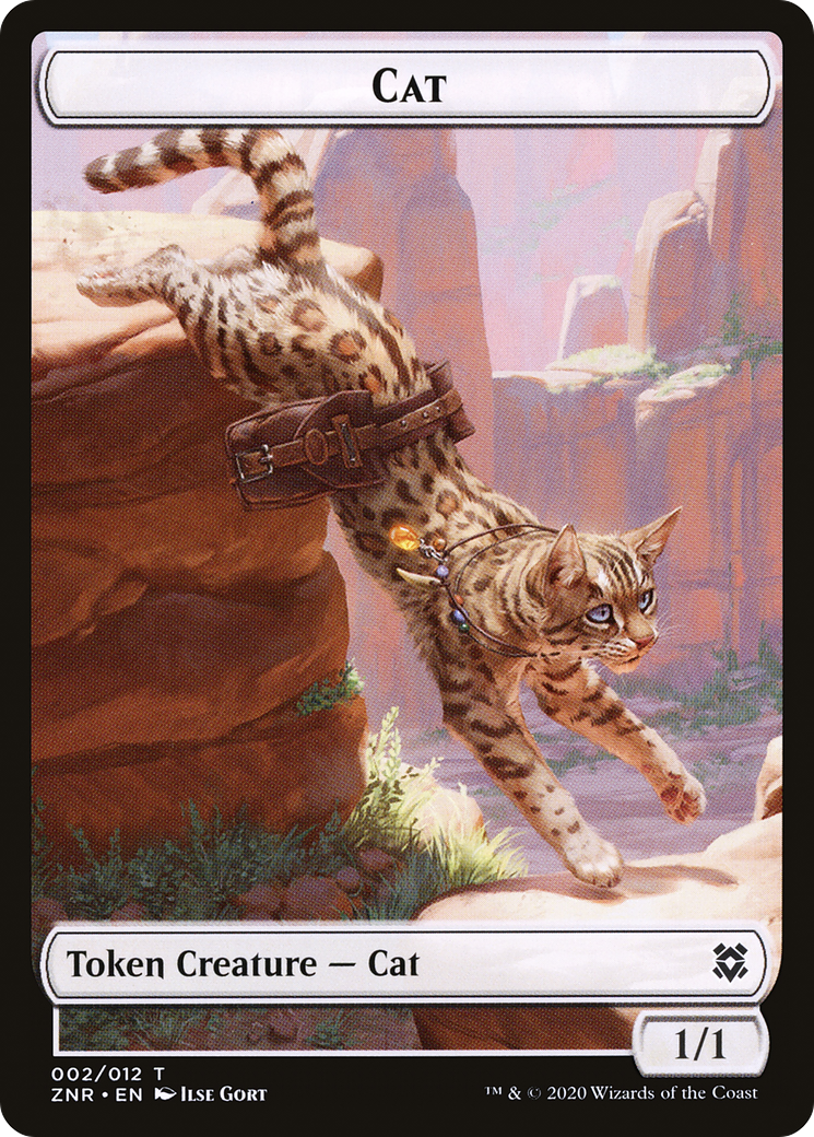 Cat (TZNR-002) [Tokens] Zendikar Rising Tokens Foil MTG Single Wizards of the Coast
