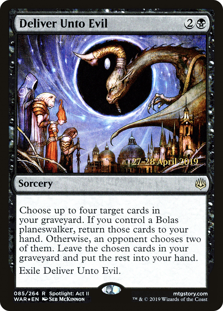 Deliver Unto Evil (PRE-085) [War of the Spark Promos] Foil MTG Single Wizards of the Coast