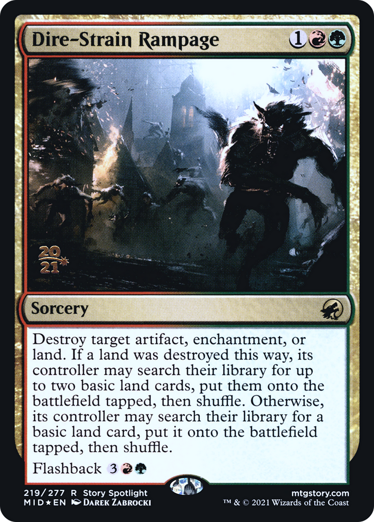 Dire-Strain Rampage (PRE-219) [Innistrad: Midnight Hunt Promos] Foil MTG Single Wizards of the Coast