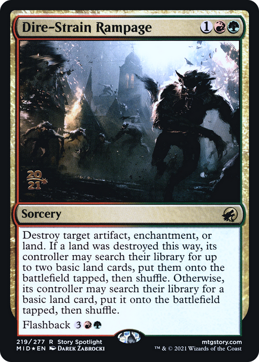 Dire-Strain Rampage (PRE-219) [Innistrad: Midnight Hunt Promos] Foil MTG Single Wizards of the Coast