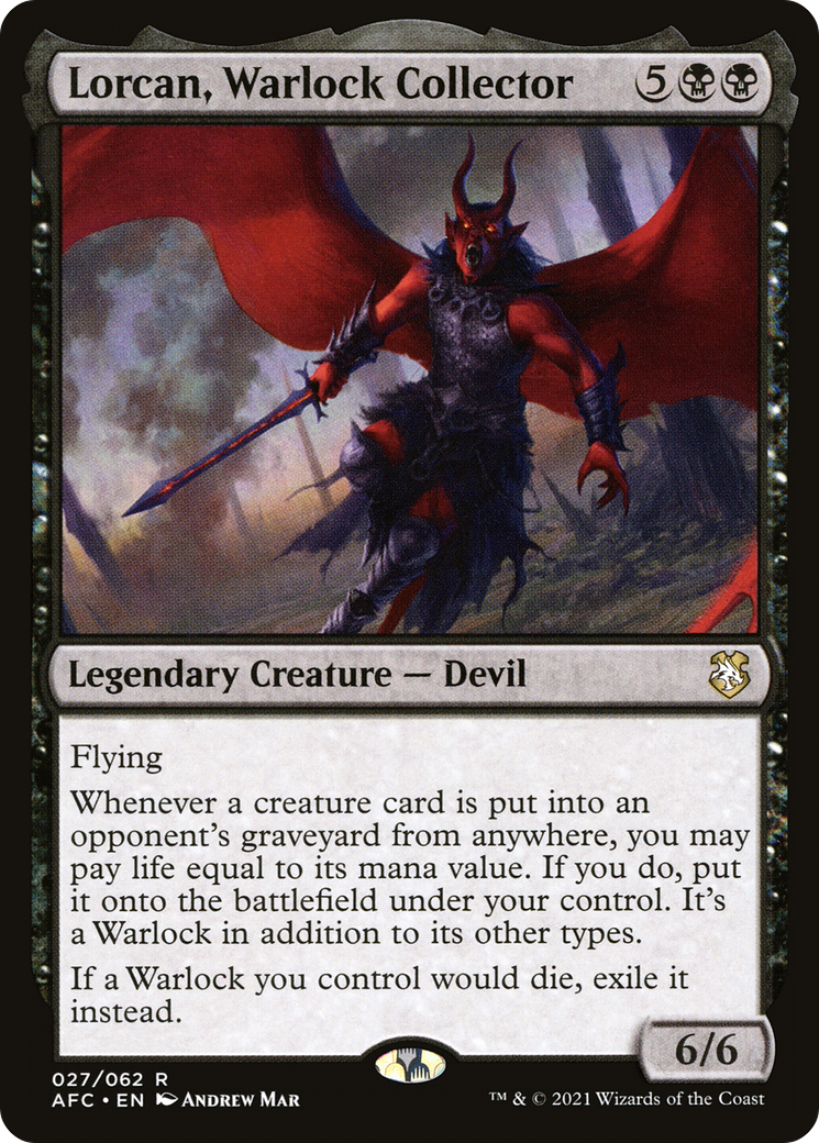 Lorcan, Warlock Collector (AFC-027) [Forgotten Realms Commander] MTG Single Wizards of the Coast
