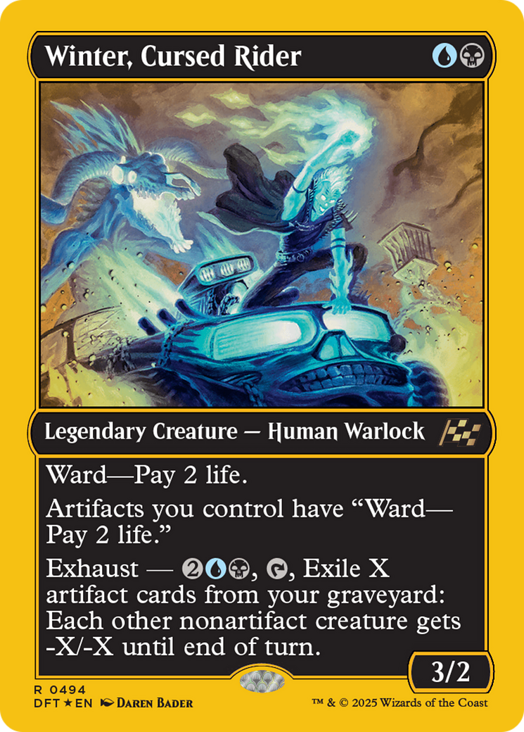 Winter, Cursed Rider (First-Place Foil) (DFT-494) [Aetherdrift] Foil MTG Single Wizards of the Coast