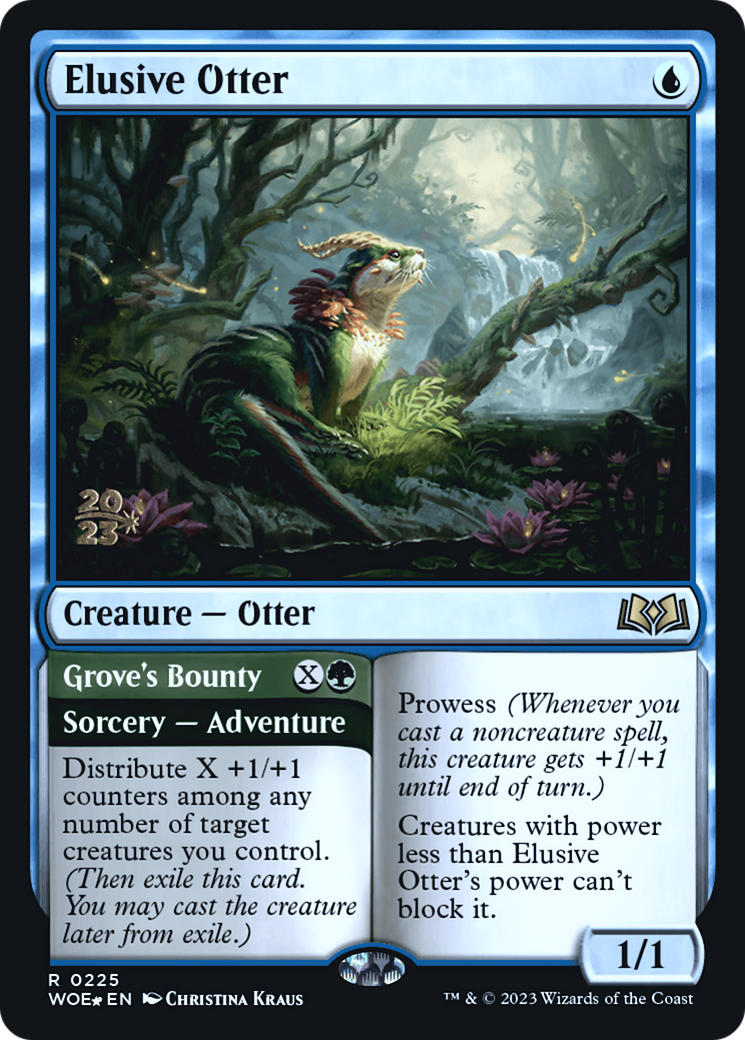 Elusive Otter (PRE-225) [Wilds of Eldraine Promos] Foil MTG Single Wizards of the Coast