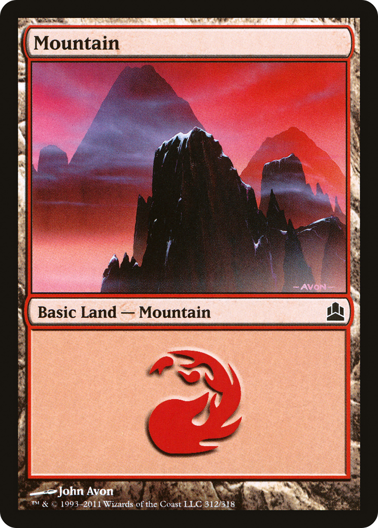 Mountain (CMD-312) [Commander 2011] MTG Single Wizards of the Coast