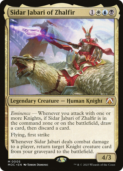 Sidar Jabari of Zhalfir (MOC-005) [March of the Machine Commander] MTG Single Wizards of the Coast