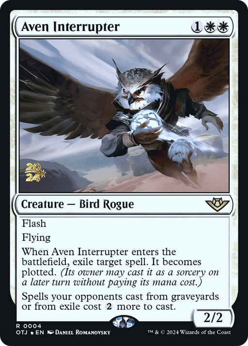 Aven Interrupter (PRE-004) [Outlaws of Thunder Junction Promos] Foil MTG Single Wizards of the Coast