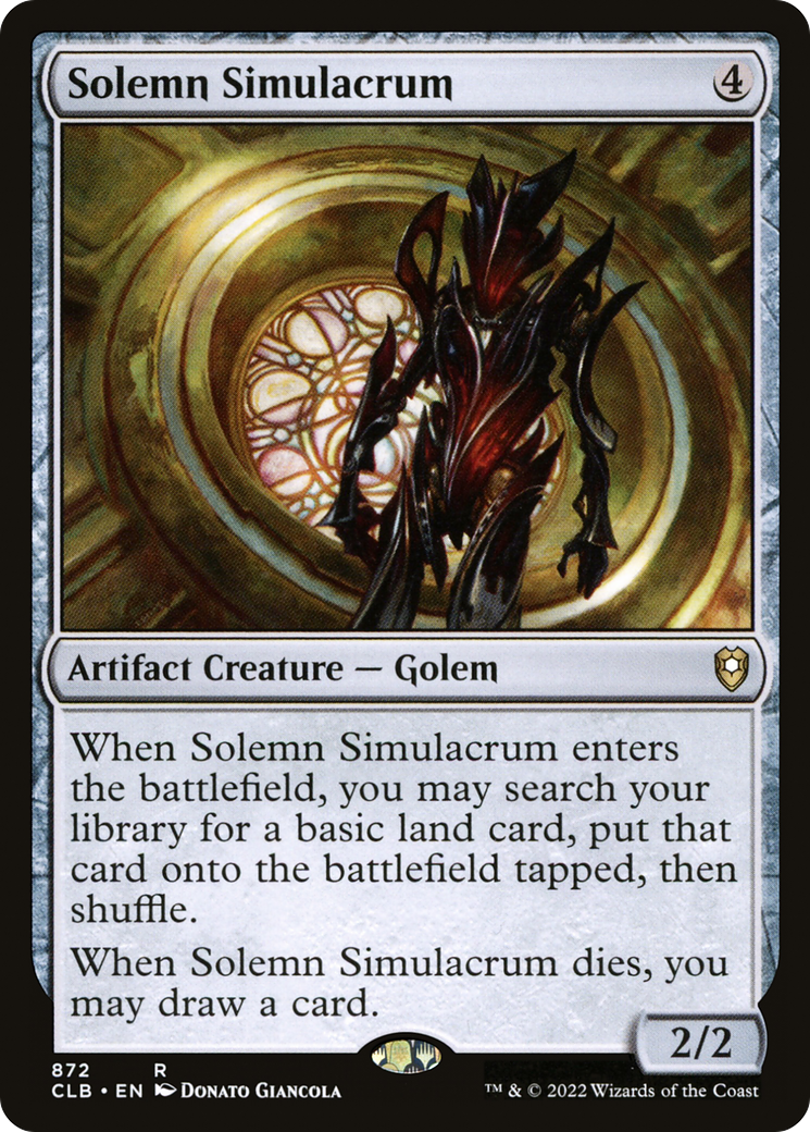 Solemn Simulacrum (CLB-872) [Commander Legends: Battle for Baldur's Gate] MTG Single Wizards of the Coast