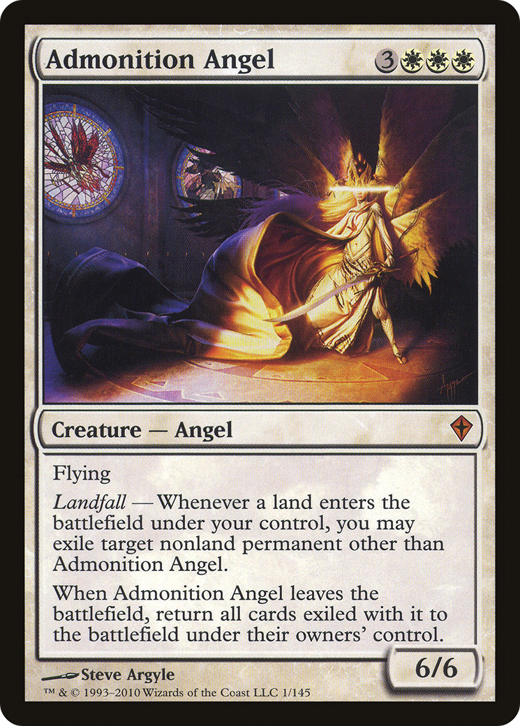 Admonition Angel [Worldwake] MTG Single Magic: The Gathering