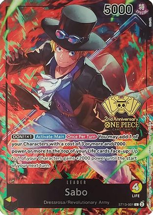 Sabo (2nd Anniversary Tournament) (ST13-001) [One Piece Promotion Cards] Foil One Piece Single Bandai