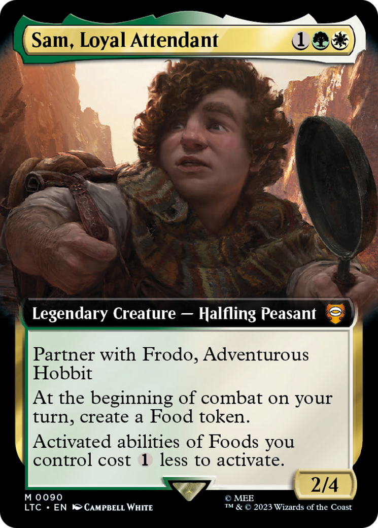 Sam, Loyal Attendant (LTC-090) [Tales of Middle-earth Commander] (Extended Art) MTG Single Wizards of the Coast