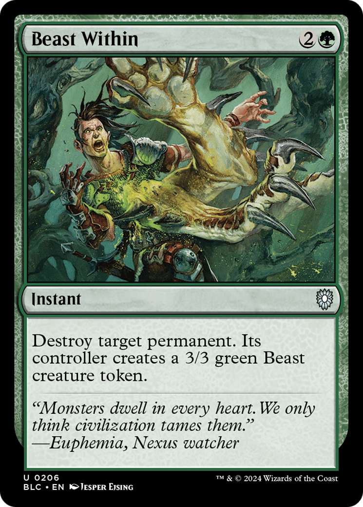 Beast Within (BLC-206) [Bloomburrow Commander] MTG Single Wizards of the Coast